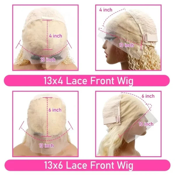 13x6 HD Transparent 613 Blonde Lace Frontal Wig Human Hair  200% Density  36 inches Lace Frontal Wig straight Lace Frontal Wigs - Image 6