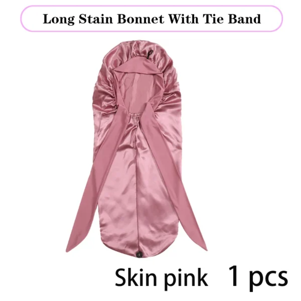 Soft Silky Long Satin Bonnet For Natural Hair And Curly Hair Extra Large Size Hair Cap With Tie For Comfortable Night Sleep 1Pcs - Image 8