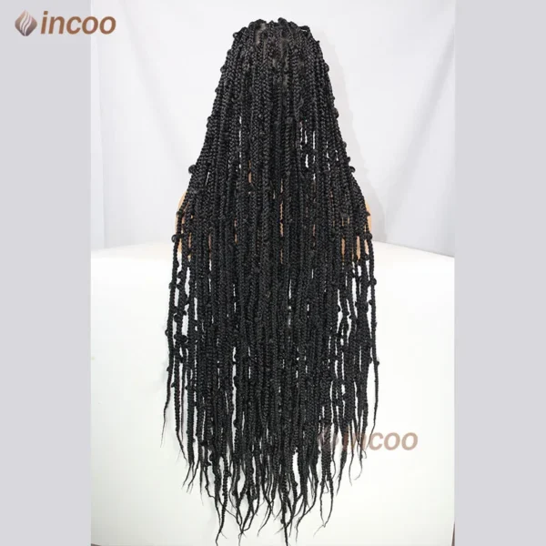 36 Inches Synthetic Lace Braided Wigs Butterfly Braids Lace Wig For Black Women Braid Wigs On Sale Clearance Box Braids Lace Wig - Image 22