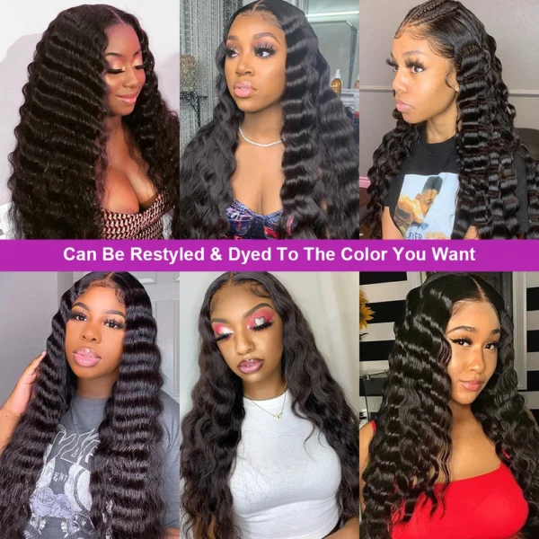 40 Inch Loose Deep Wave 13x4 13x6 HD Transparent Human Hair Wig 250 Density Brazilian Water Curly Nature Wave Lace Frontal Wigs - Image 5