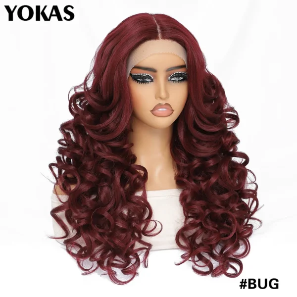 24 Inch Synthetic Lace Front Wigs For Black Women Curly Afro Lace Wigs for Afro Women Chocolate Brown Lace Front Wigs For Woman - Image 16