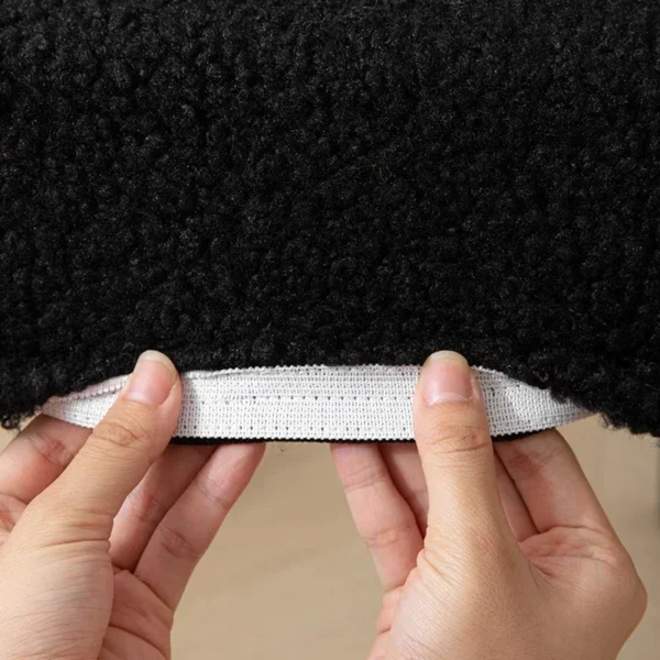 1PCS New Autumn and Winter Lambs Plush Chair Cover Solid Color  Thicken Universal Dining Chair Cover Householder Seatcover - Image 4