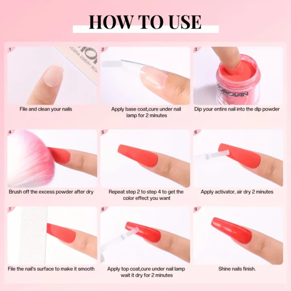 Morovan Acrylic Nail Kit for Beginners:with Everything Professional AcrylicNail Kits Set with Glitter AcrylicPowder UV Lamp for - Image 5