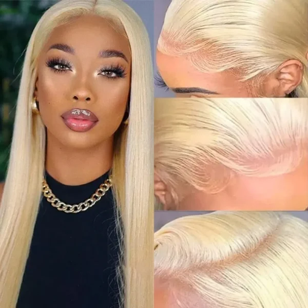 13x6 HD Transparent 613 Blonde Lace Frontal Wig Human Hair  200% Density  36 inches Lace Frontal Wig straight Lace Frontal Wigs - Image 11