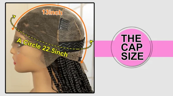 36 Inches Long Boho Braided Wigs with Baby Hair Synthetic Full Lace Knotless Box Braiding Wig with Curly Lace Frontal Wig - Image 12