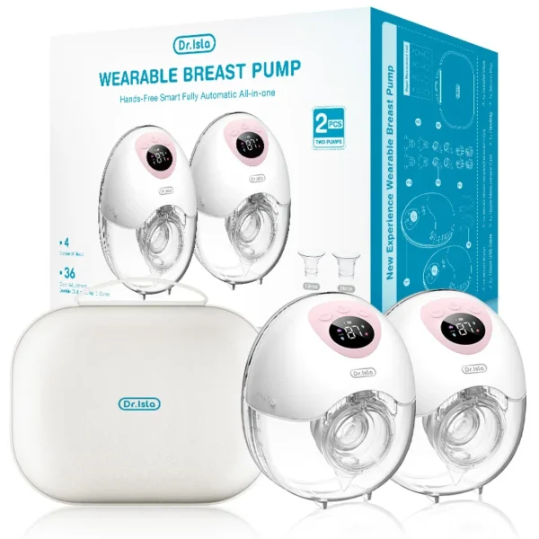 Dr.isla New 2PCS Wearable Electric Breast Pump 4 Modes 36 Suction Levels Silent Leak-Proof Hands Free Breast Pumps Breastfeeding - Image 3