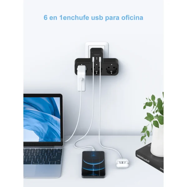 TESSAN USB Power Strip with 3 AC Outlets & 3 USB Ports, EU Plug Multiple Wall Socket Adapter Overload Protection for Home Office - Image 15