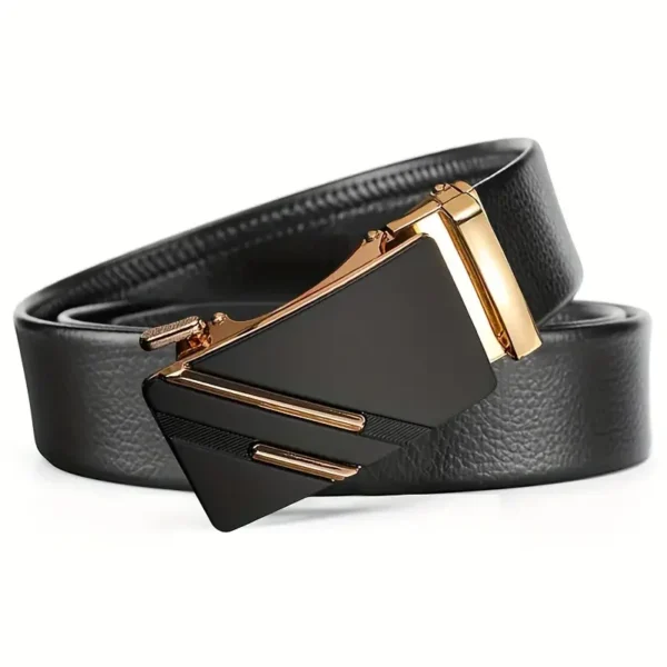Fivela automática de metal masculino cinto de couro, cinta, marca, design de luxo, masculino - Image 4