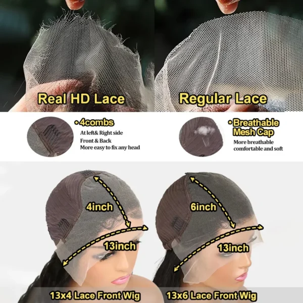 250 Density Transparent HD Human Hair Wig 30 32 40 Inch Deep Wave 13x4 Curly Lace Front 13x6 Water Wave Lace Frontal Wigs - Image 18