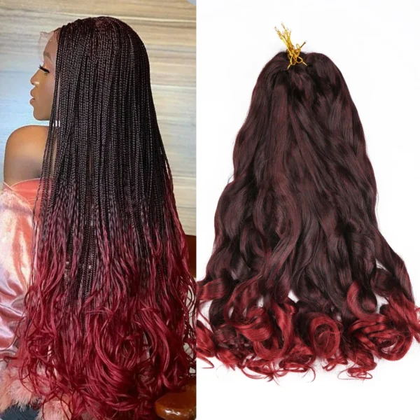 French Curly Crochet Braiding Hair Synthetic Loose Wave Ombre Braids Hair for Women  Spiral Curls Pre Stretched Hair Extensions - Image 13