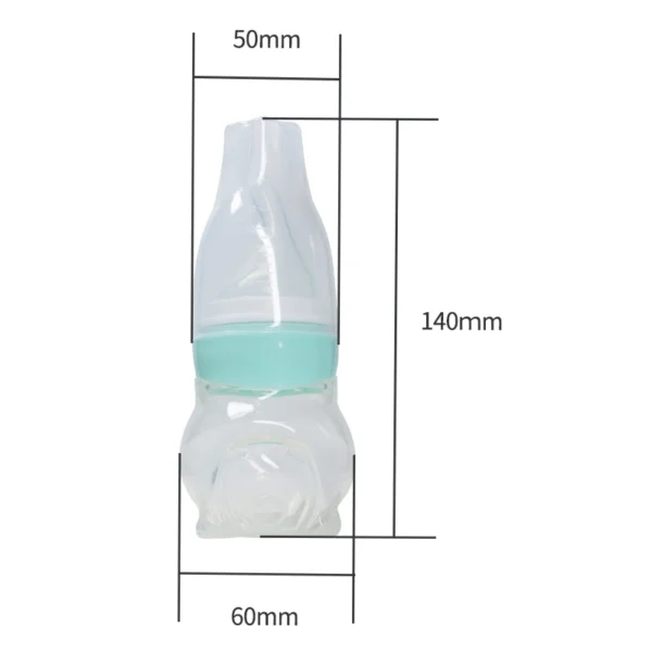 1 Pc Baby Medicine Feeder Bottle 70ml Bear Design Prevent Choking With 2 Pcs  Silicone Replacement Pacifier And Food Spoon Head - Image 6
