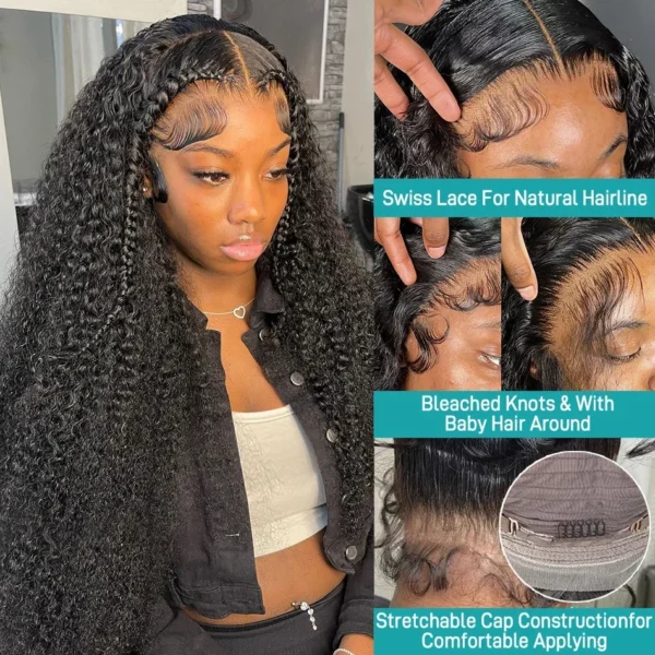 Hd Lace Wig 13x6 Human Hair Pre Plucked Curly Wig 40 Inch Deep Wave Frontal Wig Water Wave Lace Front Wig Brazilian Hair Wigs - Image 5