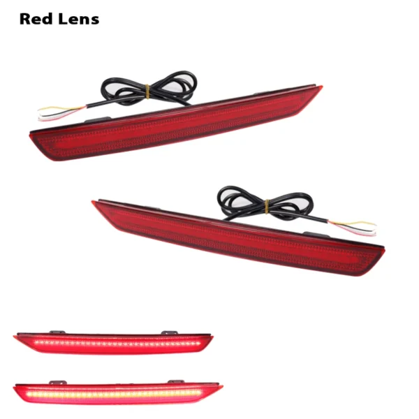 2pcs Red Rear Bumper Reflector Lights For Honda Odyssey Tail,Brake & Rear Fog Lamps,Sequential Turn Signal Light 2011-2017 - Image 8