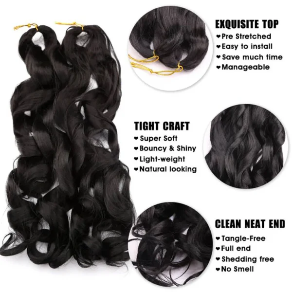 French Curly Crochet Braiding Hair Synthetic Loose Wave Ombre Braids Hair for Women  Spiral Curls Pre Stretched Hair Extensions - Image 35