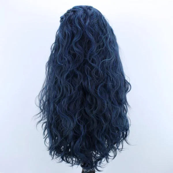 Light Blue Wig Synthetic Lace Front Wig Free Long Loose Curly Lace Wigs Glueless Synthetic Hair Wig Blue Cosplay Wig - Image 2