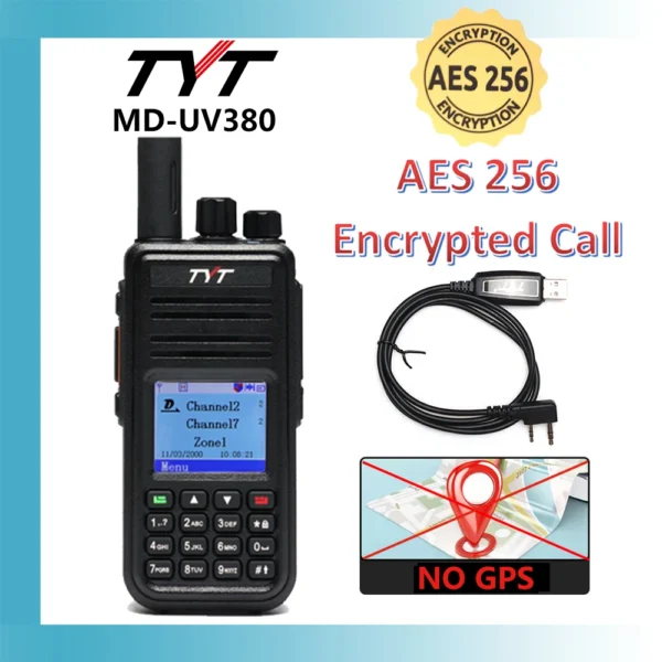 TYT NEW AES256 Encryption MD-UV380/390  Digital Walkie Talkie VHF UHF Dual Band Waterproof Radio GPS Ham Radio DMR Walkie Talkie - Image 12