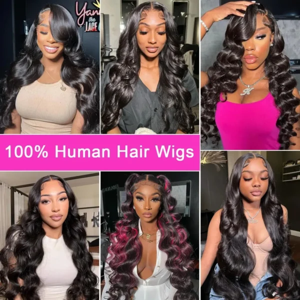 52 long inches 13x6 HD Front Wigs Transparent Lace Natural Body Wave Human Hair 200 Density  in Brazilian human hair For Women h - Image 4