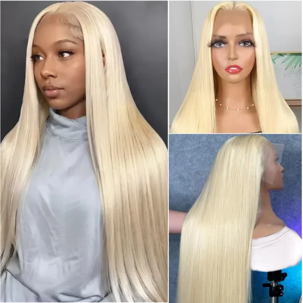 13x6 HD Transparent 613 Blonde Lace Frontal Wig Human Hair  200% Density  36 inches Lace Frontal Wig straight Lace Frontal Wigs - Image 9