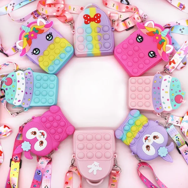 37 styles Fidget Toys Silicone Push Bubble Crossbody Bag Sensory Reliver Autism Adults Kids Handbag Squeeze Toys for Kids gifts - Image 37