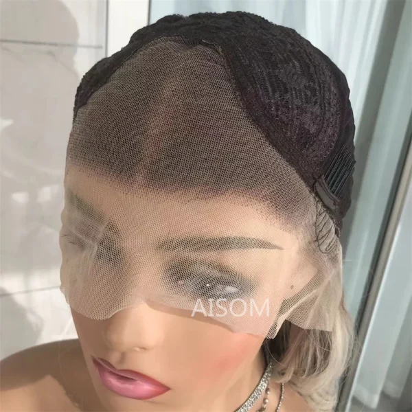 Body Wave Lace Front Wig Highlight Ash Blonde Lace Frontal Synthetic Wigs Pre Plucked Long Wavy Synthetic Lace Wig for Women - Image 5