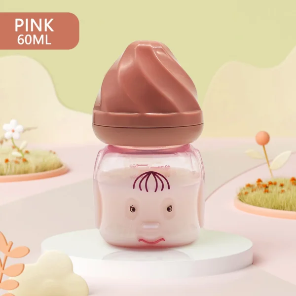 0-6 months newborn baby mini bottle, 60ml creative small windmill baby bottle, fall-proof and anti-colic PP bottle, BPA-free - Image 13