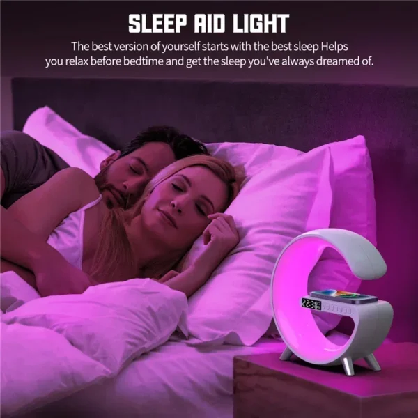 Original Big G  Wireless Charger Stand LED RGB Light 15W Desk Lamp Speaker APP Control For iPhone Samsung Fast Charging Station - Image 4