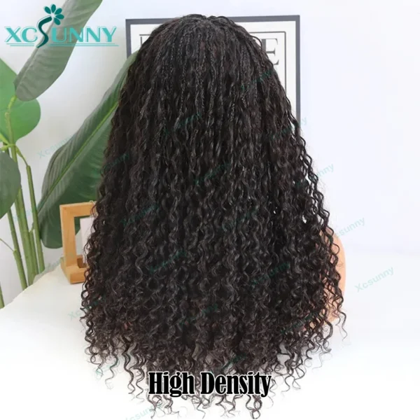 Knotless Braided Wig Human Hair Full Lace HD Wig For Braids For Black Women Boho Braids Human Wig With Curly Ends High Density - Image 5