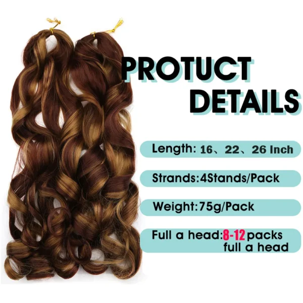 French Curly Crochet Braiding Hair Synthetic Loose Wave Ombre Braids Hair for Women  Spiral Curls Pre Stretched Hair Extensions - Image 34
