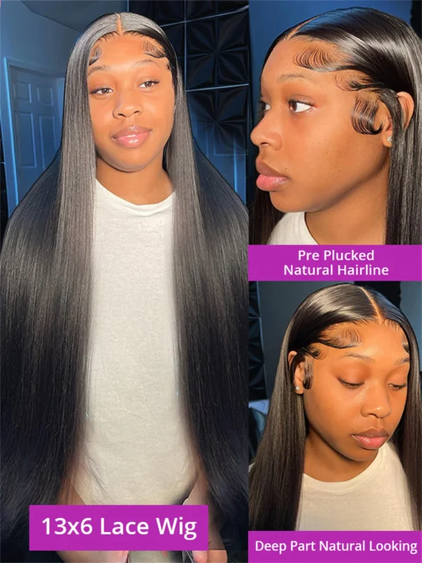 250 Density 13x6 Bone Straight Hd Lace Front Wig 40 46 50 Inch 13x4 Lace Frontal Human Hair Wigs For Women Brazilian Hair Wigs - Image 2