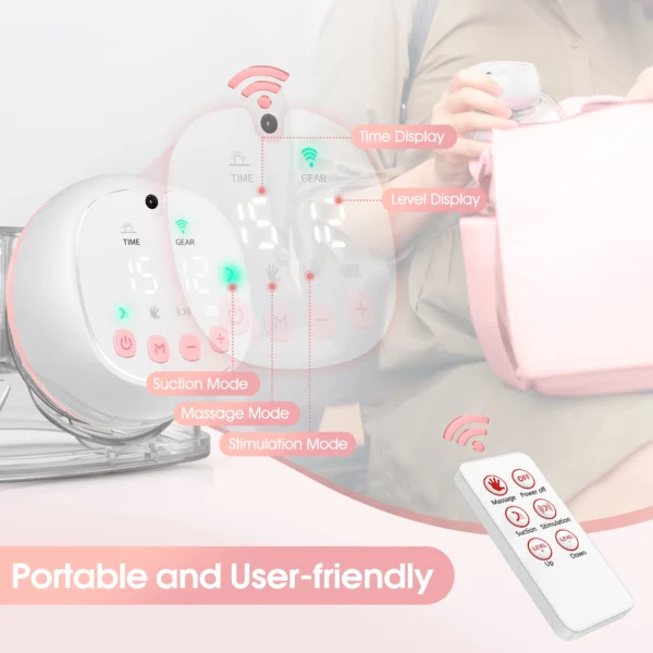 2 Pcs Electric Wearable Breast Pump 1200mAh USB Chargable Silent Milk Extractor Painless Automatic Milker Comfort Breastfeeding - Image 2