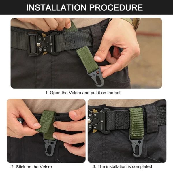 Outdoor Carabiner Keychains Camping Equipment Nylon Hook Carabiner Tactical Military Molle System Hook Belt Keychain - Image 6
