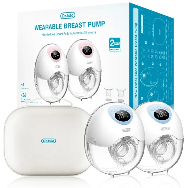 Dr.isla New 2PCS Wearable Electric Breast Pump 4 Modes 36 Suction Levels Silent Leak-Proof Hands Free Breast Pumps Breastfeeding - Image 2