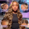 Highlight 13x6 Lace Frontal Wig Human Hair Body Wave 13x4 Hd Lace Front Wig For Women 4/27 Blonde Ombre Brown Colored Wig 36Inch - Image 12