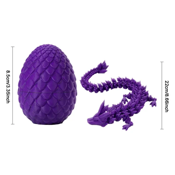3D Printed Dragon in Egg 3D Printed Crystal Dragon Crystal Dragon Fidget Collectible Figurines for Home Office Car Desk Decor - Image 6