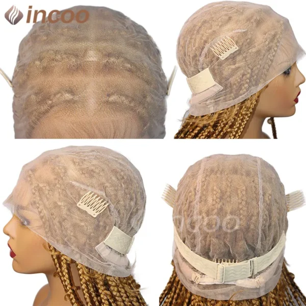 36 Inches Synthetic Lace Braided Wigs Butterfly Braids Lace Wig For Black Women Braid Wigs On Sale Clearance Box Braids Lace Wig - Image 27
