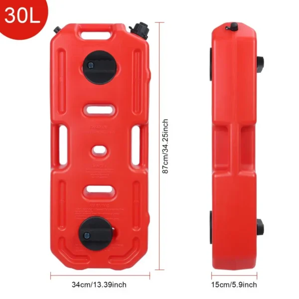 Flat Gas Can, Fuel Tank Gas Oil Petrol Storage Can, Anti-Static Gas Container, Dirt Bike Can with Lockable Buckle 30L - Image 6