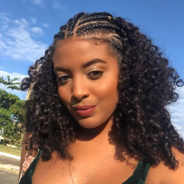 Afro Kinky Curly 13x4 Lace Front Braided 100% human hair Wigs For Women 16 Inch Hand Weaving Large Lace Baby Hair Glueless Wig - Image 4