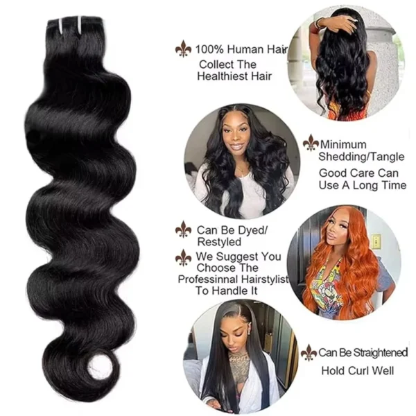 16A 30-40 Inch Body Wave Human Hair Extensions 100% Remy Brazilian Hair 4/5 Bundles Natural Looking Hair Weaving for Women - Image 6