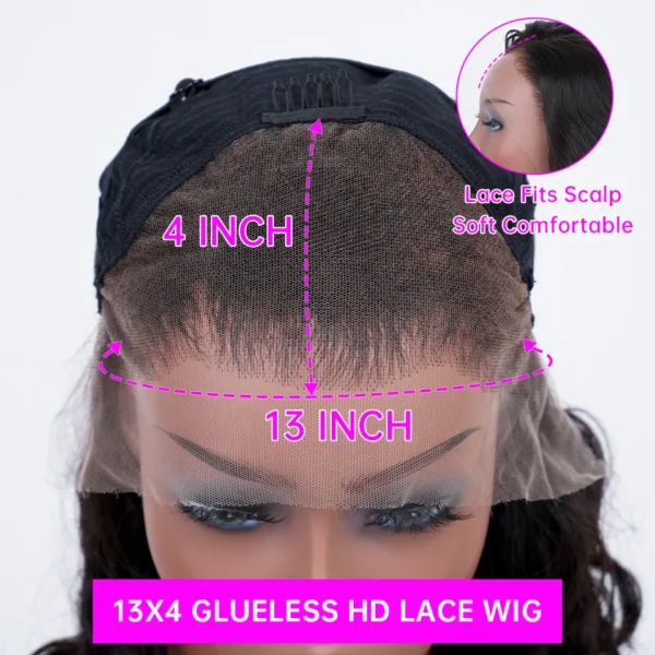 40 42 Inch Curly Lace Front Human Hair Wigs For Black Women Pre Plucked Transparent 13x4 Deep Wave Frontal Wig 13x6 Hd Lace Wig - Image 9