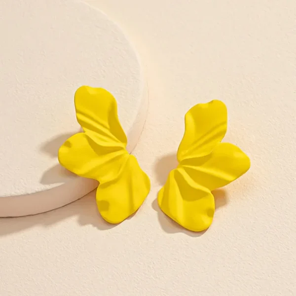 Metal Flower Post Earrings For Women Multi Color Enamel Petal Fashion Jewelry Trendy New Styles Hot Holiday Accessories 2023705 - Image 9