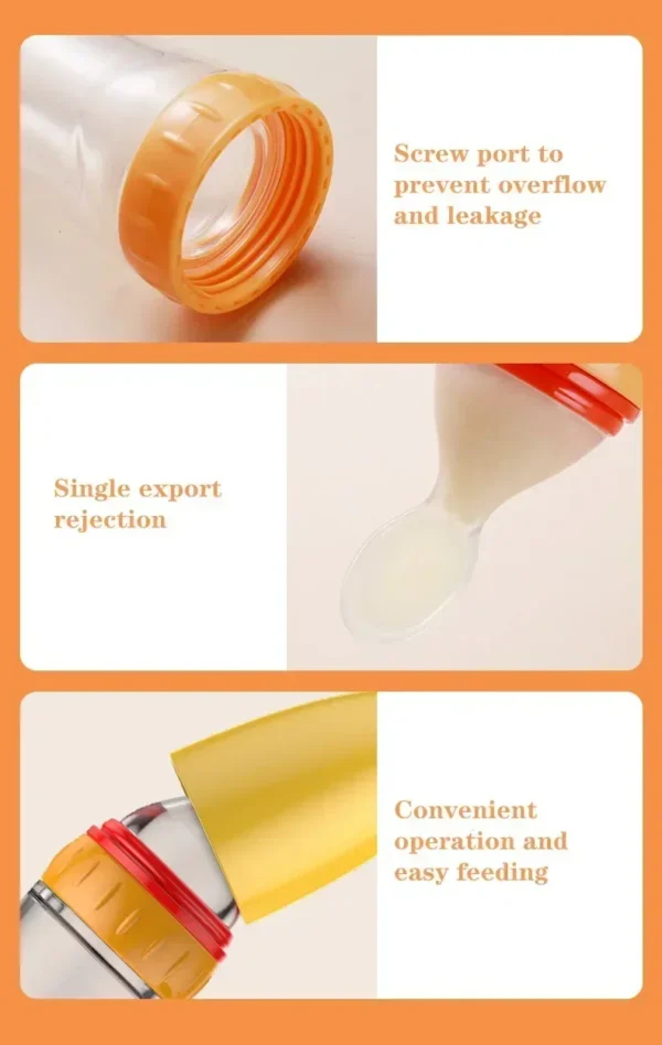 Baby Food Feeder, Silicone Baby Food Dispensing Spoon, 3 Oz Squeeze Feeding Spoons with Suction Cup for Boys Girl Kids Toddlers - Image 39