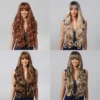 Loose Body Wave Synthetic Wigs Long Brown Blonde Ombre Wig with Bangs Wave Curl Wigs for Black Women Heat Resistant Daily Party - Image 11