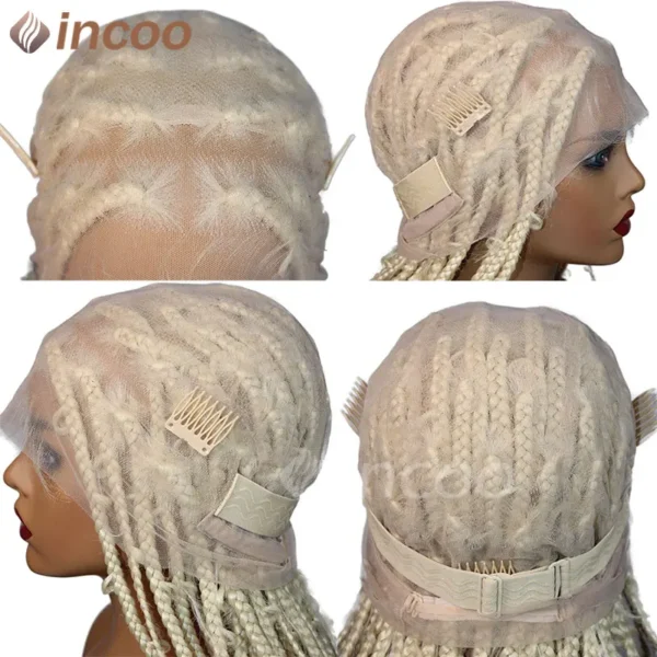 36 Inches Synthetic Lace Braided Wigs Butterfly Braids Lace Wig For Black Women Braid Wigs On Sale Clearance Box Braids Lace Wig - Image 25