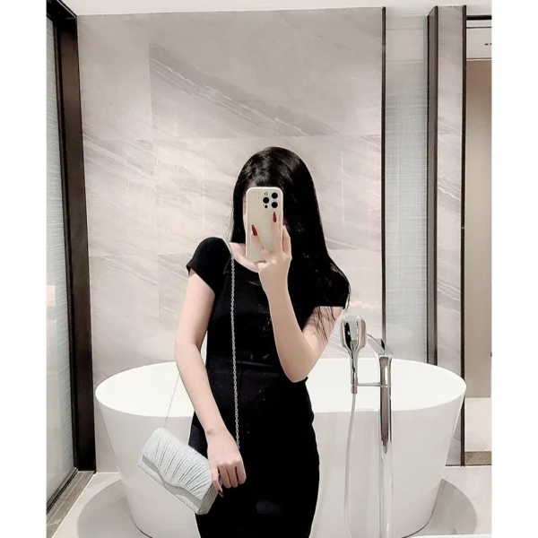 Ladies Glitter Silver Clutch Bag Envelope Evening Bag Fashion Elegant Long Purse Women Chain Shoulder Bags Wedding Party Handbag - Image 10