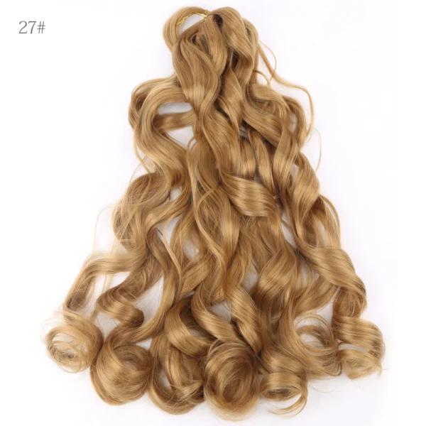 French Curly Crochet Braiding Hair Synthetic Loose Wave Ombre Braids Hair for Women  Spiral Curls Pre Stretched Hair Extensions - Image 26