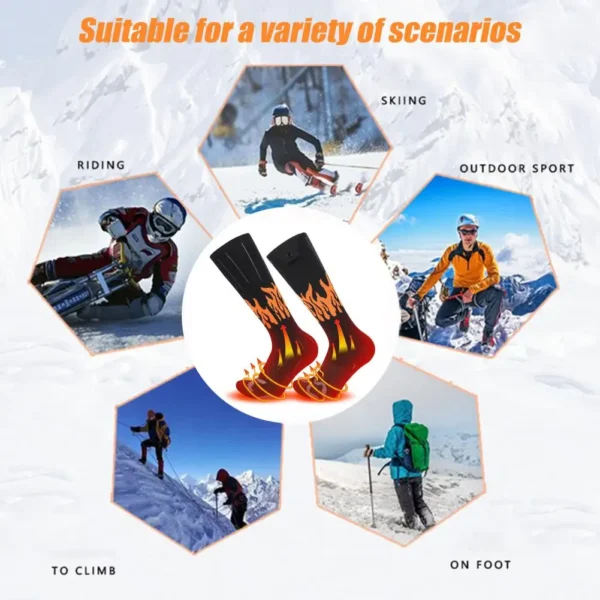 Heated Socks Thermal Winter Warm Skiing Heating Arthritis Electric Socks App Control Rechargeable Outdoor Sport Foot Warmer - Image 25