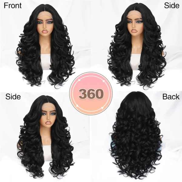 24 Inch Synthetic Lace Front Wigs For Black Women Curly Afro Lace Wigs for Afro Women Chocolate Brown Lace Front Wigs For Woman - Image 21