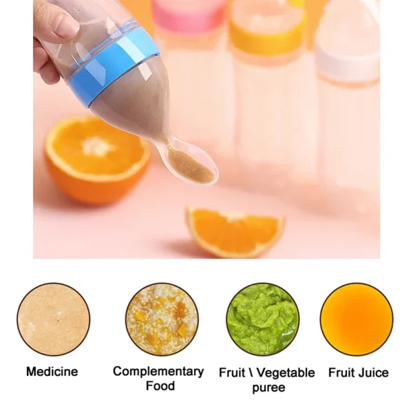 Squeezing Feeding Bottle Silicone Newborn Baby Training Rice Cereal  Food Spoon Supplement Feeder Safe Useful Tableware for Kids - Image 18