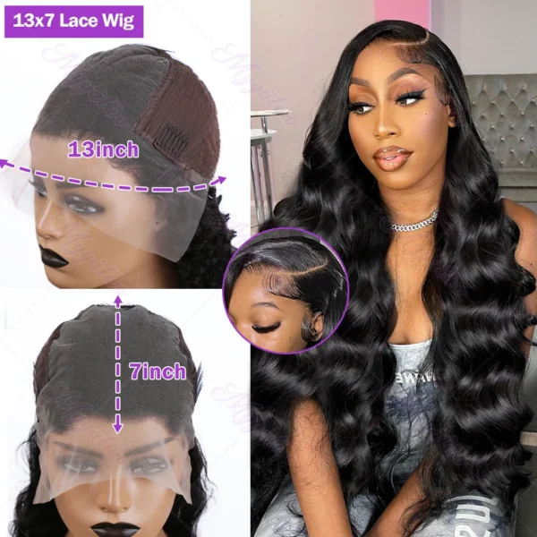 13x6 HD Transparent Body Wave Lace Frontal Human Hair Wig 30 40 Inch 13x7 Lace Front Wig 250 Density 6x6 Glueless Closure Wigs - Image 10