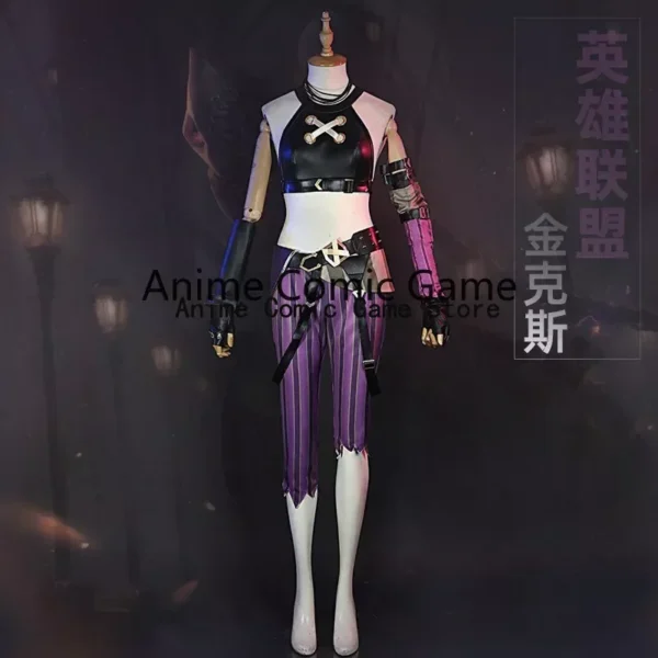 Anime Game LOL Arcane Cosplay Costume Crit Loli Jinx Cosplay Loose Cannon Cosplay Outfit Shoes Wig Sexy Women Carnival Costume - Image 2